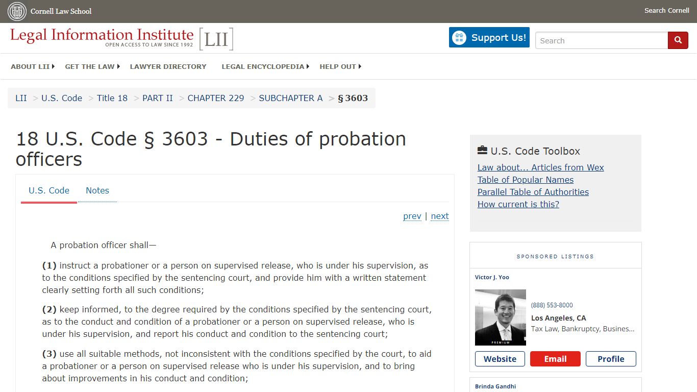 18 U.S. Code § 3603 - Duties of probation officers