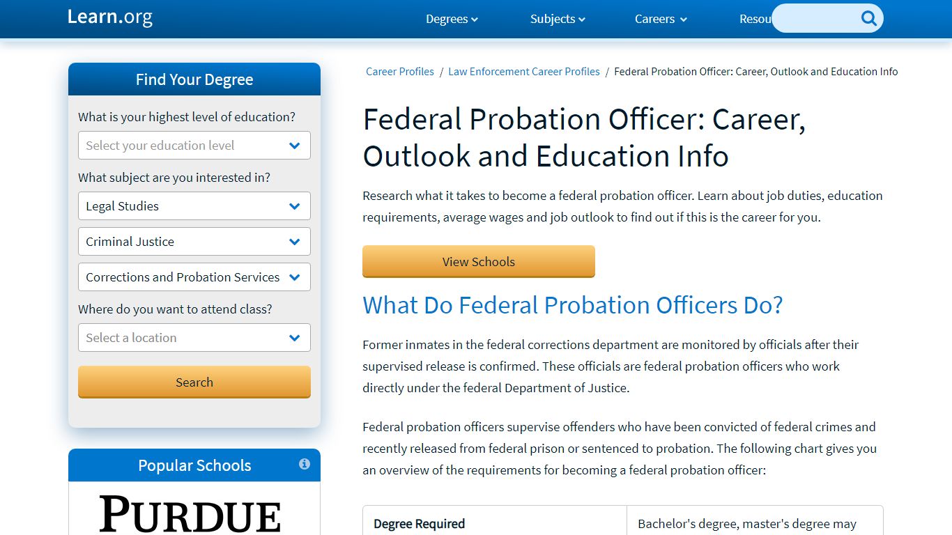 Federal Probation Officer: Career, Outlook and Education Info